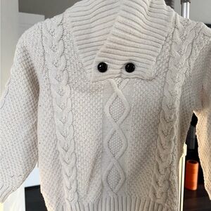 Janie and Jack Cream Cable Knit Turtleneck Sweater